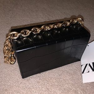 Zara Black Purse Gold Chain